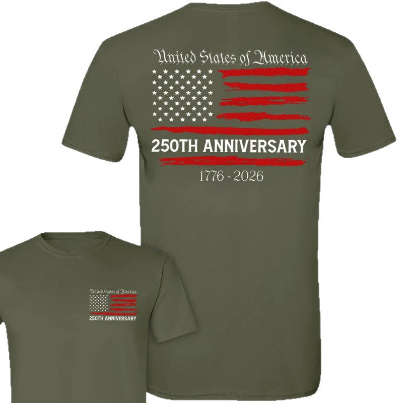 USA 250th Anniversary Cotton T-Shirt, Sizes: S, M, L, XL, XXL, 3XL Colors: Black, White, Baby Pink, Red, Maroon
