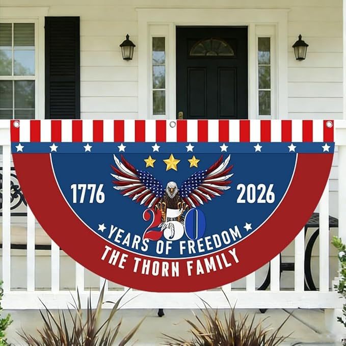 Semicircular Polyester Decorative Flag for Outdoor Use, Colors: Various options with pattern and size customization, Sizes available: Multiple custom sizes (e.g.,  14.76 x 29.53 in, 7.72 x 35.43 in