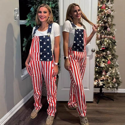 Independent Station Europe and the United States New Cross-border US Independence Day Flag Couple's Bags Workwear Pants, Sizes: S, M, L, XL, XXL, 3XL, 4XL