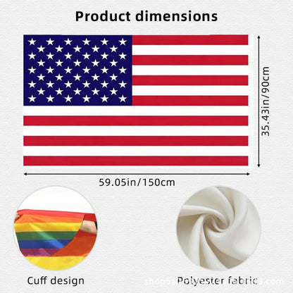 Sleeved USA Flag Cape Cloak for Sports Events, Dimensions: 4.92 ft x 2.95 ft,  Material: Polyester