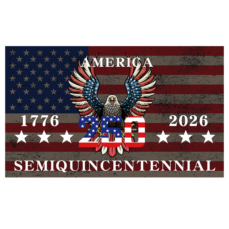 Decorative flag, Sizes:2.95 x 4.92 ft, 1.31 x 1.97 ft, Multiple other anniversary-themed dimensions