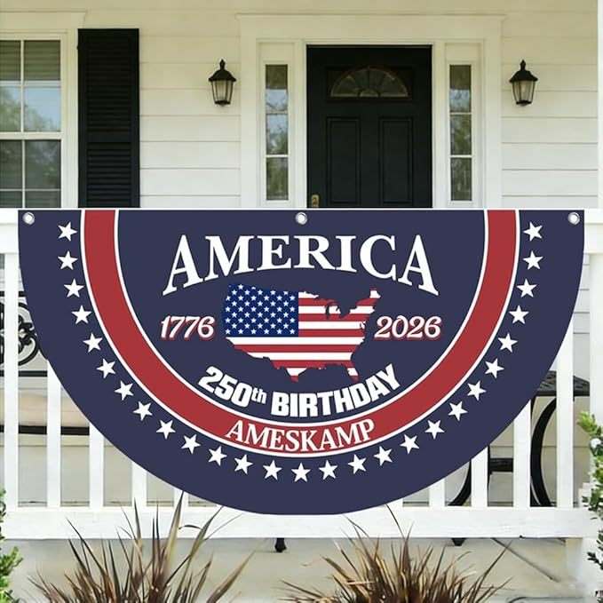 Semicircular Polyester Decorative Flag for Outdoor Use, Colors: Various options with pattern and size customization, Sizes available: Multiple custom sizes (e.g.,  14.76 x 29.53 in, 7.72 x 35.43 in