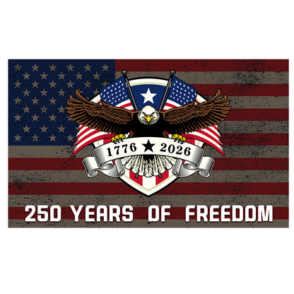 Decorative flag, Sizes:2.95 x 4.92 ft, 1.31 x 1.97 ft, Multiple other anniversary-themed dimensions