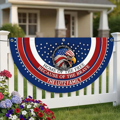 Semicircular Polyester Decorative Flag for Outdoor Use, Colors: Various options with pattern and size customization, Sizes available: Multiple custom sizes (e.g.,  14.76 x 29.53 in, 7.72 x 35.43 in