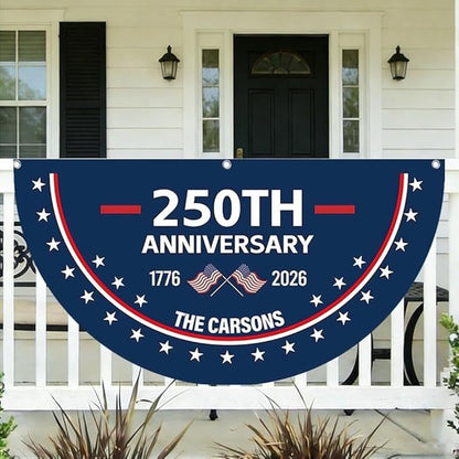 Semicircular Polyester Decorative Flag for Outdoor Use, Colors: Various options with pattern and size customization, Sizes available: Multiple custom sizes (e.g.,  14.76 x 29.53 in, 7.72 x 35.43 in