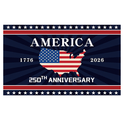 Decorative flag, Sizes:2.95 x 4.92 ft, 1.31 x 1.97 ft, Multiple other anniversary-themed dimensions