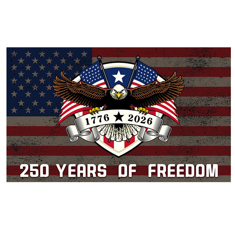 Decorative flag, Sizes:2.95 x 4.92 ft, 1.31 x 1.97 ft, Multiple other anniversary-themed dimensions