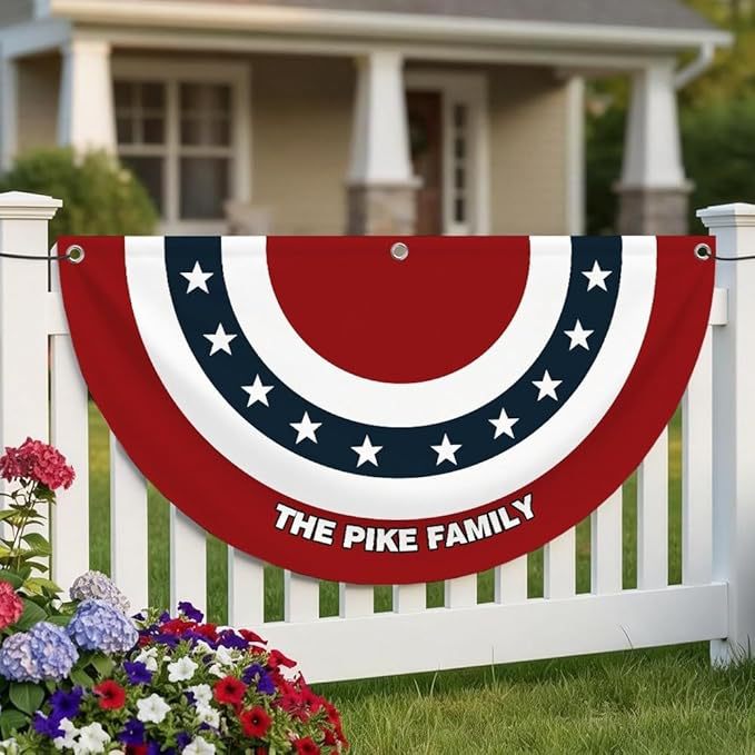 Semicircular Polyester Decorative Flag for Outdoor Use, Colors: Various options with pattern and size customization, Sizes available: Multiple custom sizes (e.g.,  14.76 x 29.53 in, 7.72 x 35.43 in