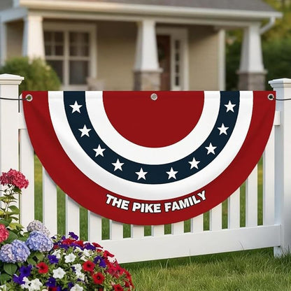 Semicircular Polyester Decorative Flag for Outdoor Use, Colors: Various options with pattern and size customization, Sizes available: Multiple custom sizes (e.g.,  14.76 x 29.53 in, 7.72 x 35.43 in
