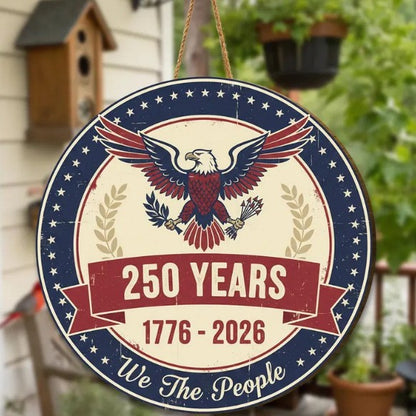 Patriotic Wooden Hanging Plaques for Party Decor Wooden Material: Crafted from natural wood for a rustic and durable decorative piece. Customizable Sizes: Available in multiple dimensions (7.87 x 7.87 and 11.81 x 11.81 in) with thickness options.