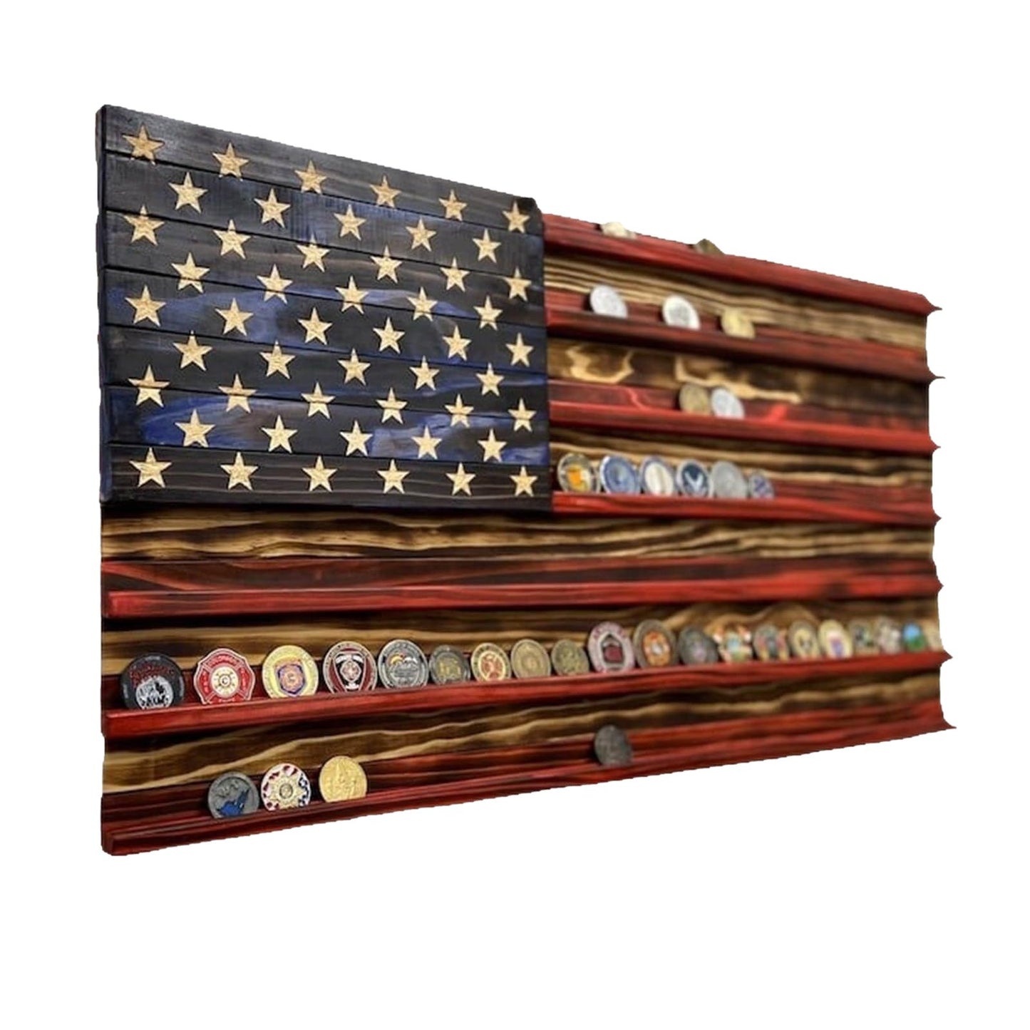 Wooden American Flag Display Ornament 16.54 x 11.81 x 0.39 in