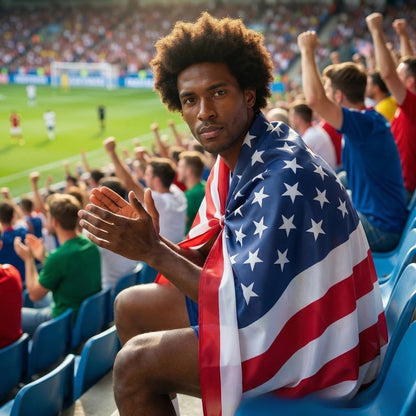 Sleeved USA Flag Cape Cloak for Sports Events, Dimensions: 4.92 ft x 2.95 ft,  Material: Polyester