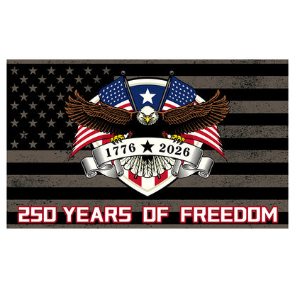 Decorative flag, Sizes:2.95 x 4.92 ft, 1.31 x 1.97 ft, Multiple other anniversary-themed dimensions