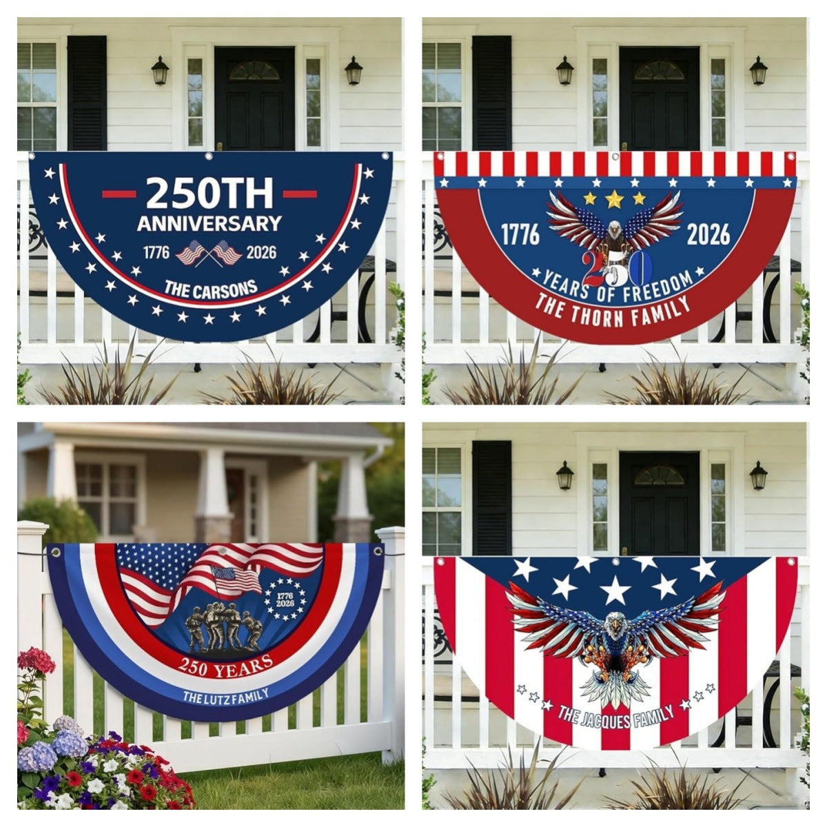 Semicircular Polyester Decorative Flag for Outdoor Use, Colors: Various options with pattern and size customization, Sizes available: Multiple custom sizes (e.g.,  14.76 x 29.53 in, 7.72 x 35.43 in