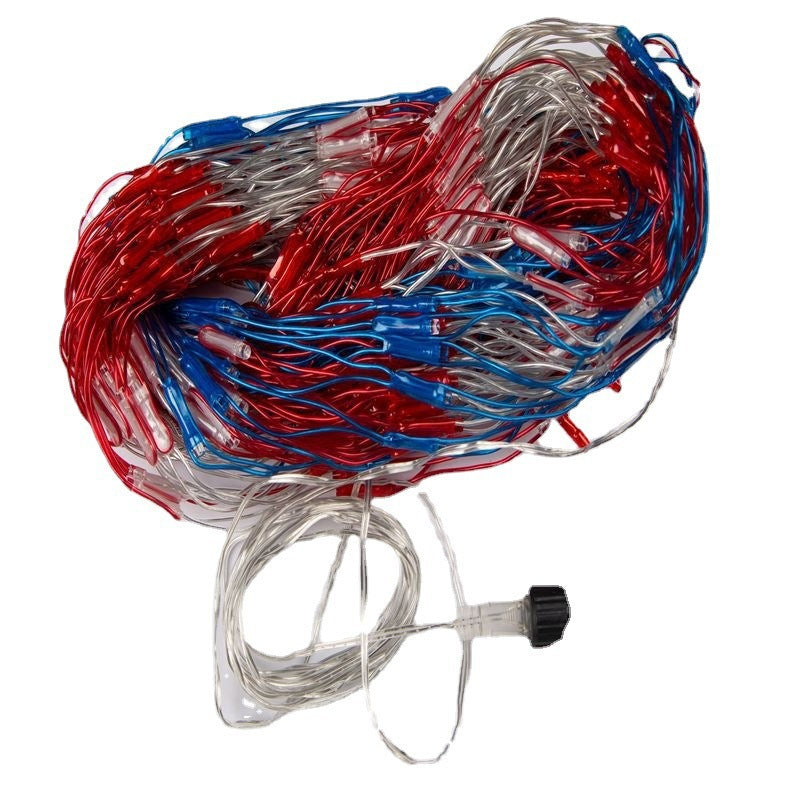 American Flag LED String Lights Decoration. Weather Resistance: IP44 protection rating suitable for outdoor decoration use. 390 LED lights for bright yet economical lighting. 6"6 inches of length