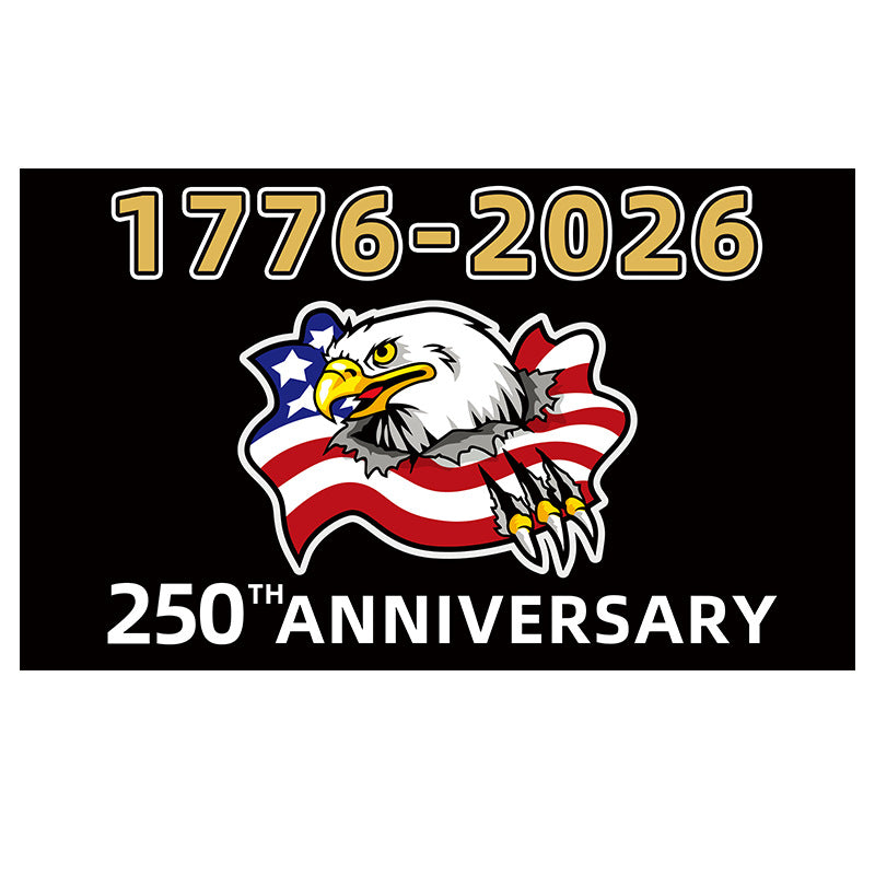 Decorative flag, Sizes:2.95 x 4.92 ft, 1.31 x 1.97 ft, Multiple other anniversary-themed dimensions