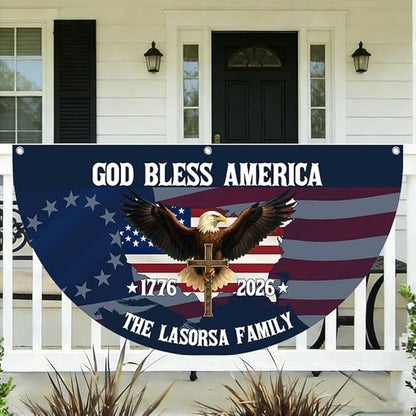 Semicircular Polyester Decorative Flag for Outdoor Use, Colors: Various options with pattern and size customization, Sizes available: Multiple custom sizes (e.g.,  14.76 x 29.53 in, 7.72 x 35.43 in