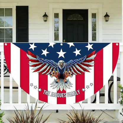 Semicircular Polyester Decorative Flag for Outdoor Use, Colors: Various options with pattern and size customization, Sizes available: Multiple custom sizes (e.g.,  14.76 x 29.53 in, 7.72 x 35.43 in